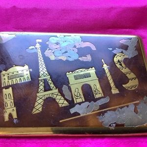 Vintage Paris Cigarette Case Made in France Brass?